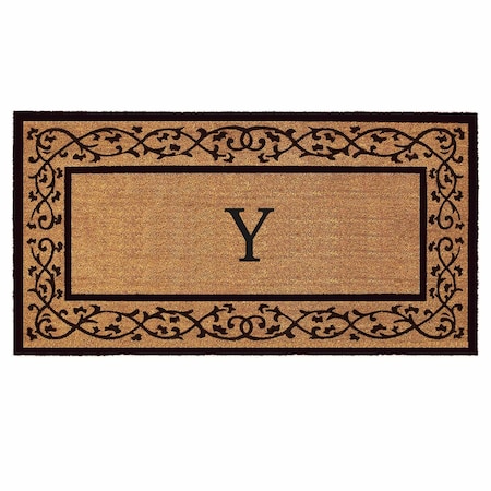 Calloway Mills Monogram Door Mat, Black, Natural, 30 in W x 48 in L 120073048Y